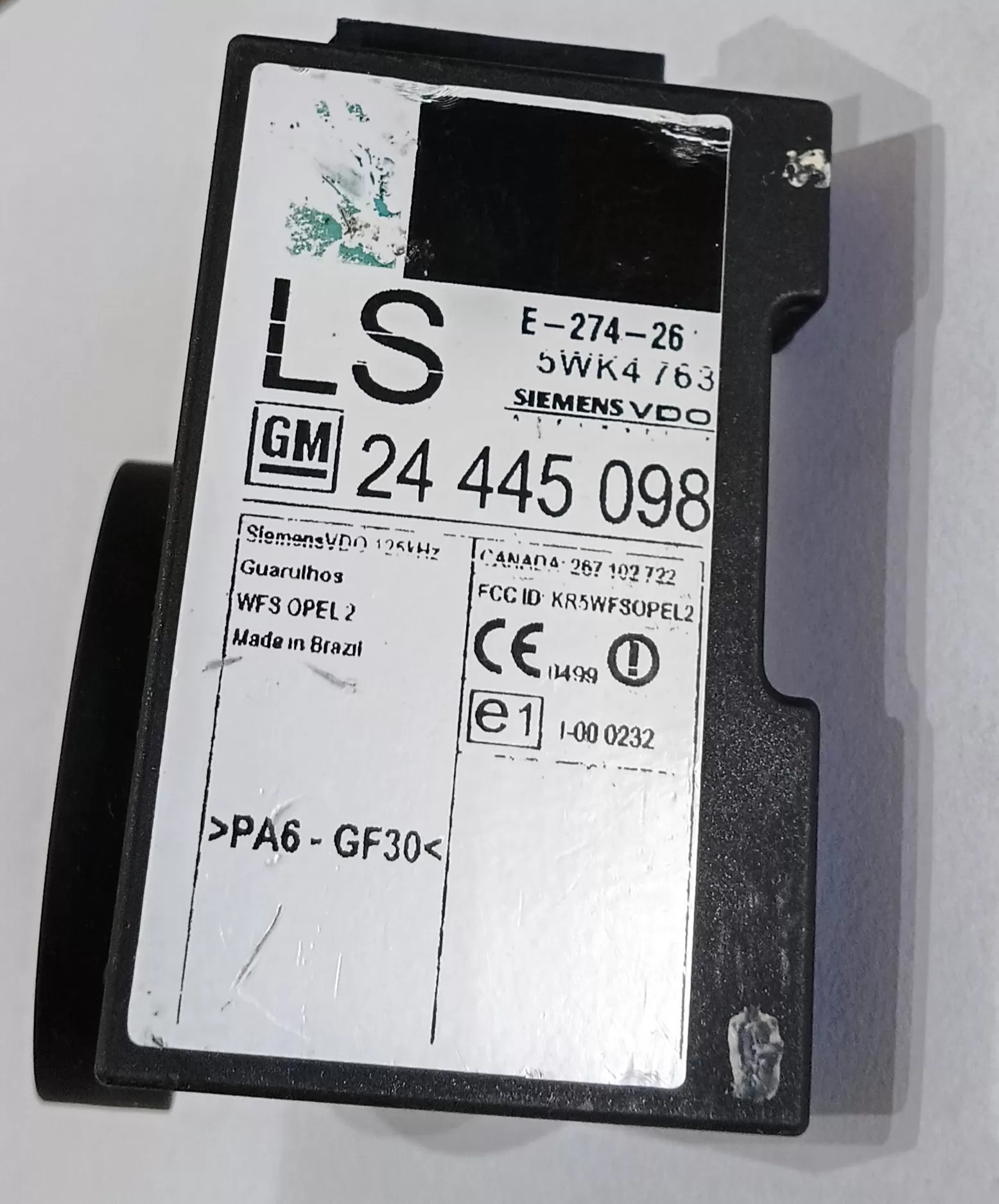 Módulo Imobilizador Antena Astra Zafira Meriva Corsa 24445098 5WK4763 Siemens